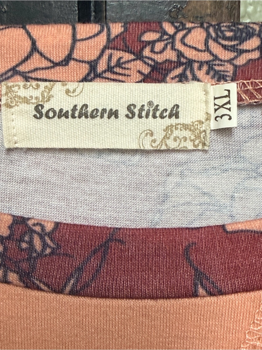 Southern StitchFloral Cozy Pullover Botique Sweatshirt - Pink/Maroon - Picture 4 of 5